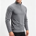 thumbnail image 6 of vdgthytj Shirts for Men Long Sleeve Stand Collar Quarter Zip Lightweight Basic Fall Athleisure Pullover Tops(3X-Large,Dark Gray), 6 of 7