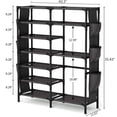 thumbnail image 6 of 7 Tiers Shoe Rack Shoe Shelf Shoe Storage Organizer with Side Hooks for Entryway, 24-30 Pairs Metal Shoe Rack Taller Shoes Boots Organizer, 6 of 6