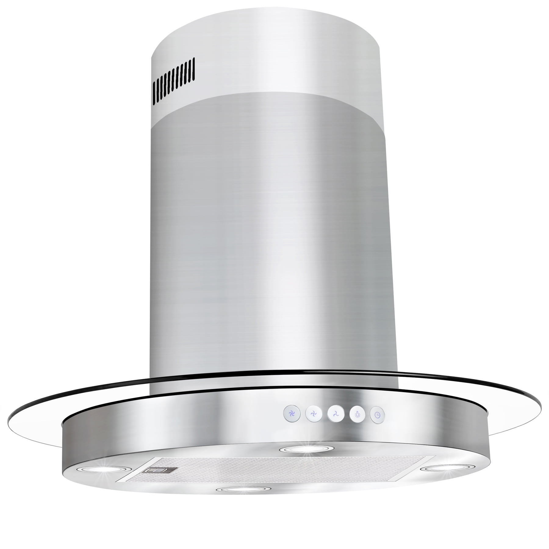 ADY 30" Island Mount Stainless Steel Tempered Glass Kitchen Vent Range