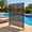 Stripes brown, variant on BouPower Metal Privacy Screen Outdoor,Garden Divider Decorative Garden Divider Panel with Heavy Duty Stand,Weatherproof Freestanding Modern Privacy Fence for Patio,Deck,Backyard & Balcony