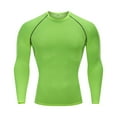thumbnail image 3 of SHenli Men's Athletic Long Sleeve Compression Shirt Performance Thermal Workout Top for Gym Running Sports Green XXL, 3 of 5