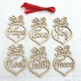 thumbnail image 2 of 6 Pcs Christmas Decorations Wooden Ornament Xmas Tree Hanging Pendant Ornament, 2 of 6