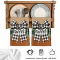 thumbnail image 5 of Sweet Home Kitchen Towels Set of 2, Black White Plaid Bow Horizontal Stripes Absorbent Dish Towels for Kitchen, Microfiber Hand Towel, Quick Drying Tea Towel for Cleaning Decorative Dishcloths, 5 of 7