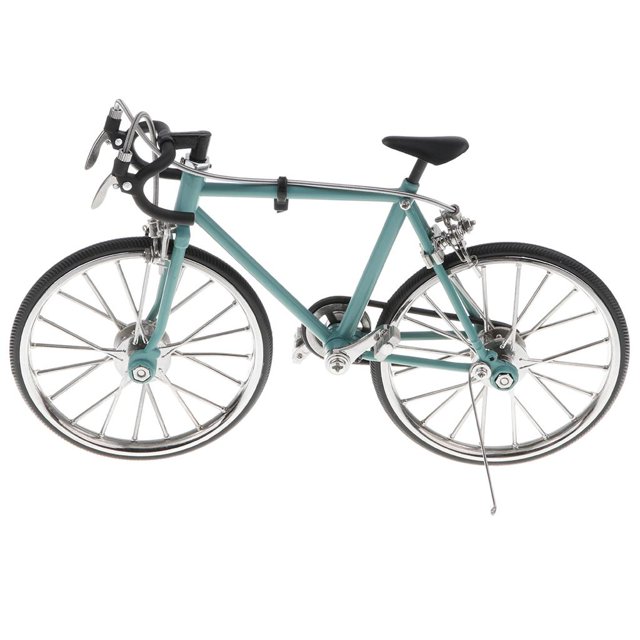 Escala 1:10 Sunnimix Modelo de Bicicleta Decorativa de Metal Bicicleta de Carreras Azul Réplica de juguete de bicicleta
