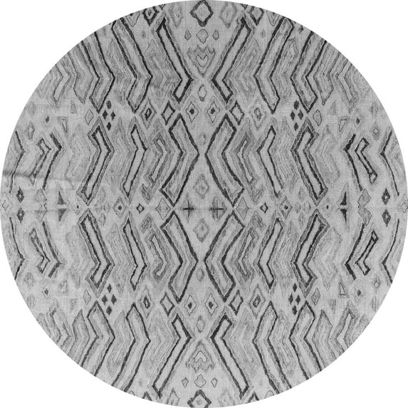 Ahgly Company Indoor Round Solid Gray Modern Area Rugs, 5' Round