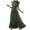Army Green, variant on Solid Color Women Summer Wrap V-Neck Ruffle Sleeve Dot Boho Ruffle Slit Flowy Dresses Breathable Hawaiian Flowy Sundress