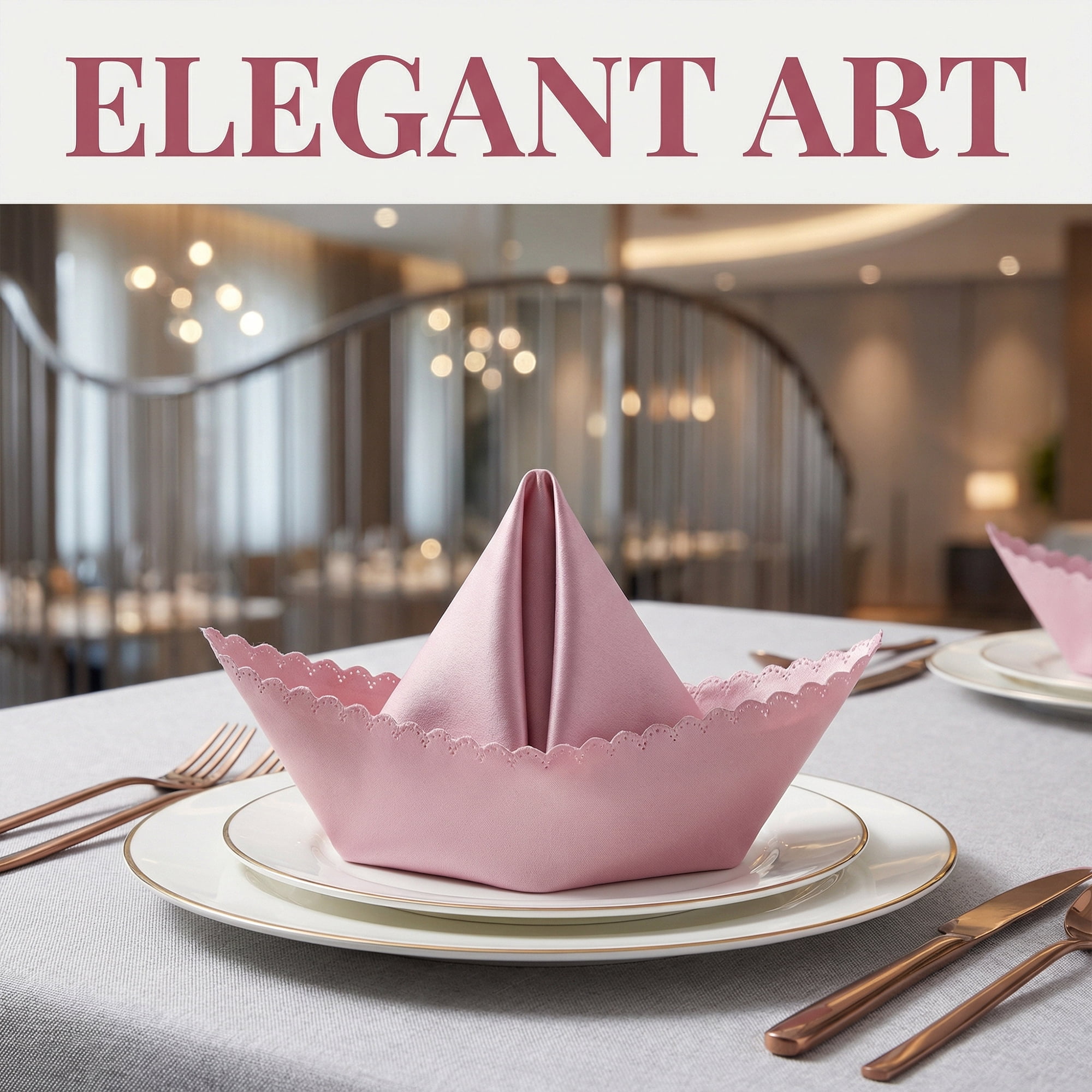 Unique Bargains 12Pcs Satin Washable Cloth Napkins Pink 17x17inch