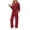 Burgundy, variant on Fantaslook Two Piece Lounge Sets for Women Fall Outfits Long Sleeve Tops Wide Leg Pants Matching Sets Vacation Travel Outfits