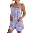 thumbnail image 1 of Pantalones Cortos de Mujer Casual Suspender Impresión Pantalones Cortos de Bolsillo, Pantalones Cortos de Mujer con Bolsillos, 1 of 5