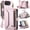 Pink, variant on Crossbody Wallet Case for iPhone Duo, RFID Blocking PU Leather Cover with 6 Card Slots & Zipper Pocket, Detachable Shoulder Wrist Strap for Women