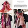 thumbnail image 4 of YooGuoGuo Bohemian Lightweight Scarf Wrap Fashion Flowers Print Women Cotton Wrap Scarf Head Shawl Summer Gift (Bronzing Rose Red), 4 of 6