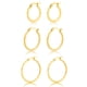 thumbnail image 1 of JeenMata Juego de 3 Aros de Joyería Esenciales para Mujer Chapados en Oro Amarillo, 1 of 5