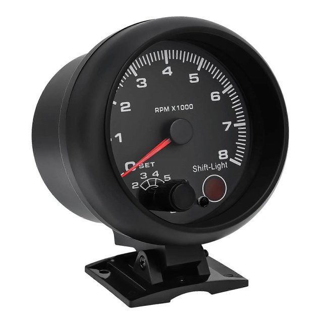 3.75" Car Modified Instrument Black Blue Light Tachometer 0-8000 Pointer Tachometer