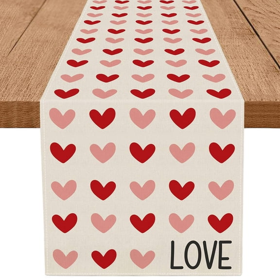 Valentines Day Table Runner Love Hearts I Love You Valentines Decorations 13 x 72 Inch Home Kitchen Dining Roonm Wedding Anniversary Holiday Table Decor
