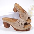 thumbnail image 6 of Wensltd Women Solid Color Chunky Heel Sandals Thick Sole Spring Summer Casual Comfortable Dressy Beach Daily Walking Stylish Comfortable Sandals, 6 of 9