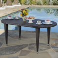 thumbnail image 2 of Christopher Knight Home Dominica Outdoor Oval Wicker 69-inch Wicker Dining Table by  - 69.30"L x 38.20"W x 30.00"H Grey, 2 of 5