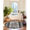thumbnail image 4 of Unique Loom Portland Collection Area Rug - Depoe (5' 3" Round Black and White/Black), 4 of 10