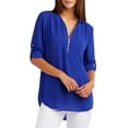 thumbnail image 2 of Blue Women's Long Sleeve T-shirt, Fashion Women Casual Tops T-Shirt Loose Top Long Sleeve Blouse,Women's Long sleeve T-shirt M, 2 of 7