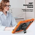 thumbnail image 6 of for iPad Pro 11 Inch Case 2024 M4 (5th Gen) Heavy Duty Shockproof Protective Rugged Heavy Duty Case with Screen Protector 360° Rotating Stand Hand Strap Shoulder Strap and Pen Holder, 6 of 8