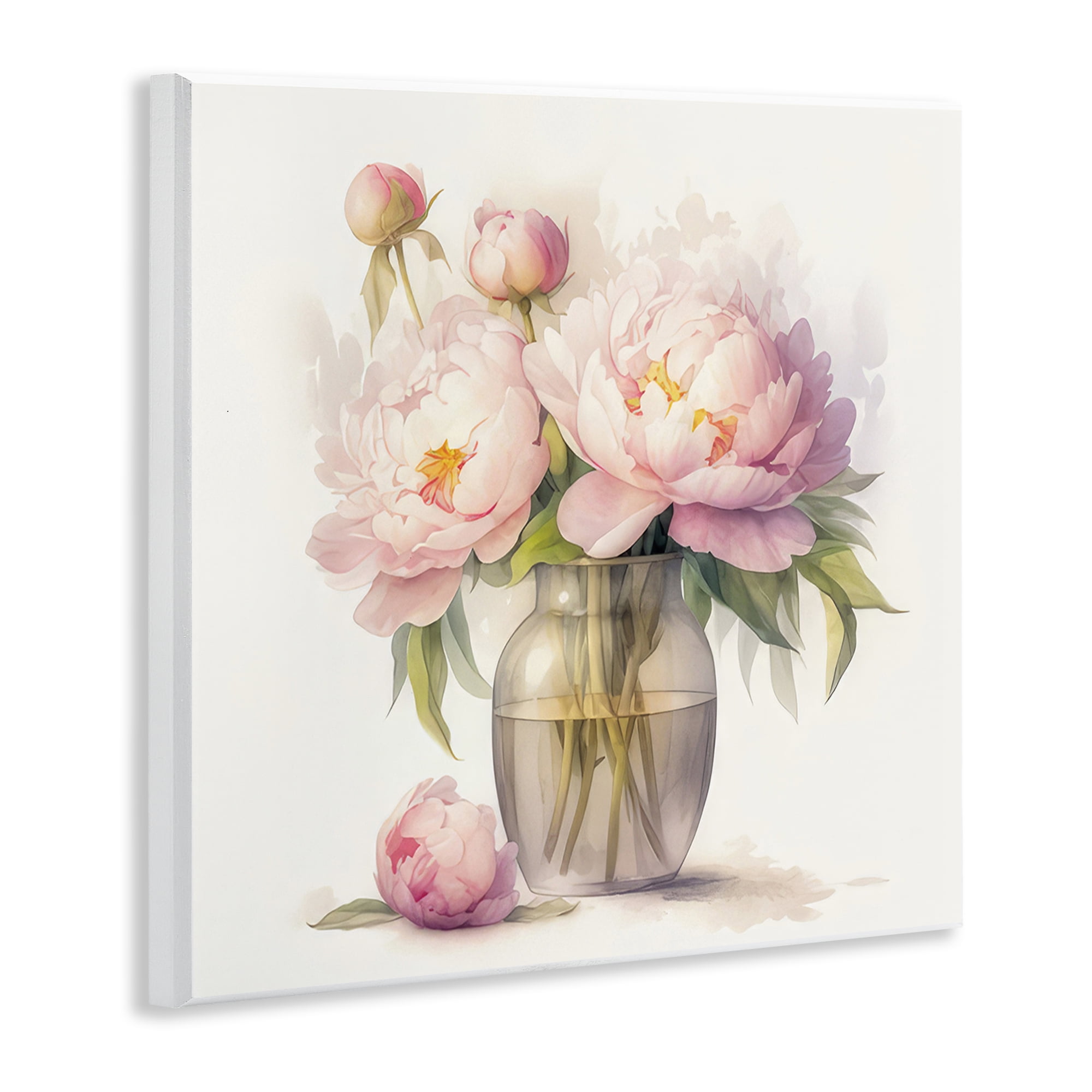 Stupell Industries Subtle Blush Peonies Plants & Flowers Painting Unframed Art Print Wall Art, 12 x 12