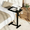 thumbnail image 2 of Costway C Shaped Side Table Height Adjustable Overbed Bedside Table with Hook & Cup Holder Black, 2 of 10