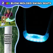 Sportspower Shooting Star Metal Swing Set with LED Swings, 5ft Slide , Bonus Anchor Kit, Great for Kids Aged 3-8