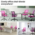 thumbnail image 6 of CL.HPAHKL Mesh Office Chair with Wheels, Adjustable Ergonomic Computer Desk Chair with Lumbar Support & Armrest, Comfortable Swivel Rolling Chair for Home Office Work Study, 2 Pack, Pink, 6 of 7