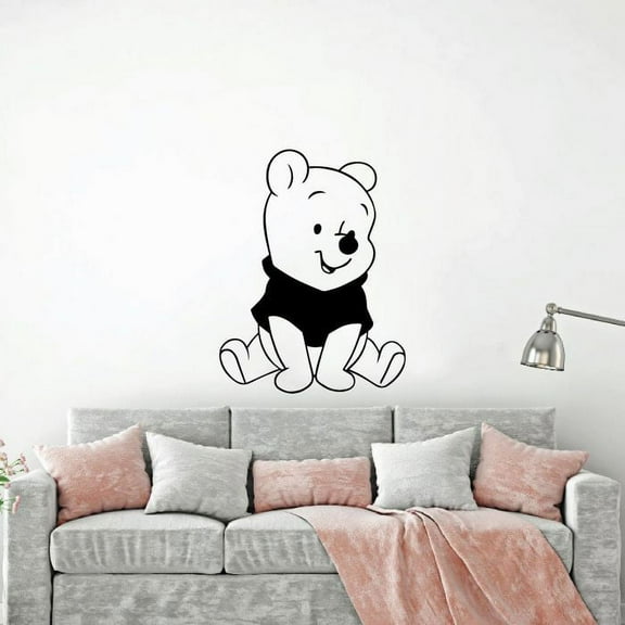 Cute Little Winnie The Pooh Smile Happy Baby Pooh Adorable Cute Smile Vinyl Wall Art Decal Sticker Baby Winnie The Pooh Cute Kids Room Boys Girls Home Wall Living Room Decor Size (20x14 inch)