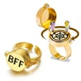 thumbnail image 2 of YILUOCD 2 Pcs Gold Color Spinner BFF Matching Rings Best Friend Open Rotate Ring Forever Friendship Cute Cartoon Anime Jewelry, 2 of 6
