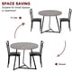 thumbnail image 3 of Estilo moderno y compacto - Juego de comedor redondo de 3 piezas para 2 personas - Mesa efecto madera y sillas tapizadas, estructura metálica - Ideal para apartamentos y estudios pequeños, 3 of 8