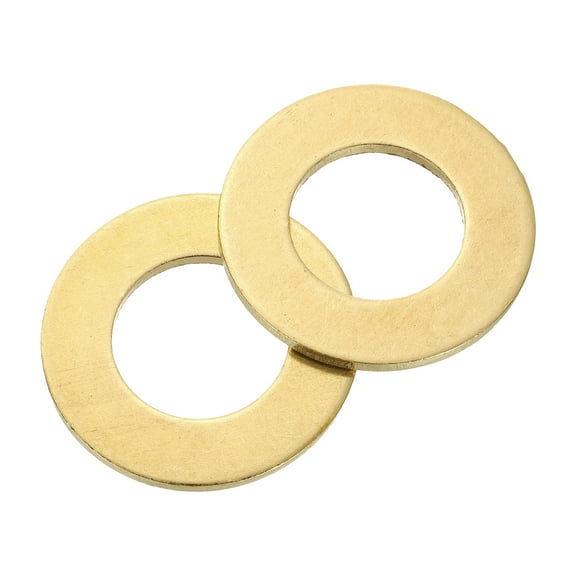 Uxcell M18 Flat Washer, 6 PackBrass Ring Washers 34mm OD 2mm Thick Sealing Gasket Ring