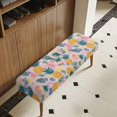 thumbnail image 3 of Chririnla Tropical Pineapple & Floral Print Anti Dust Bench Slipcover, High Stretch Polyester Spandex Dining Bench Covers for Bedroom Hotel, 3 of 9