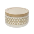 thumbnail image 1 of Sagebrook Home CERAMIC 4" COVERED X-DESIGN JAR, SAND, 1 of 4