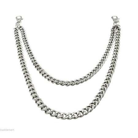 Tm Heavy Duty Cd Wallets - DOUBLE STRAND LINK CHROME Thick Biker Trucker Jean Wallet Chain Heavy nice link