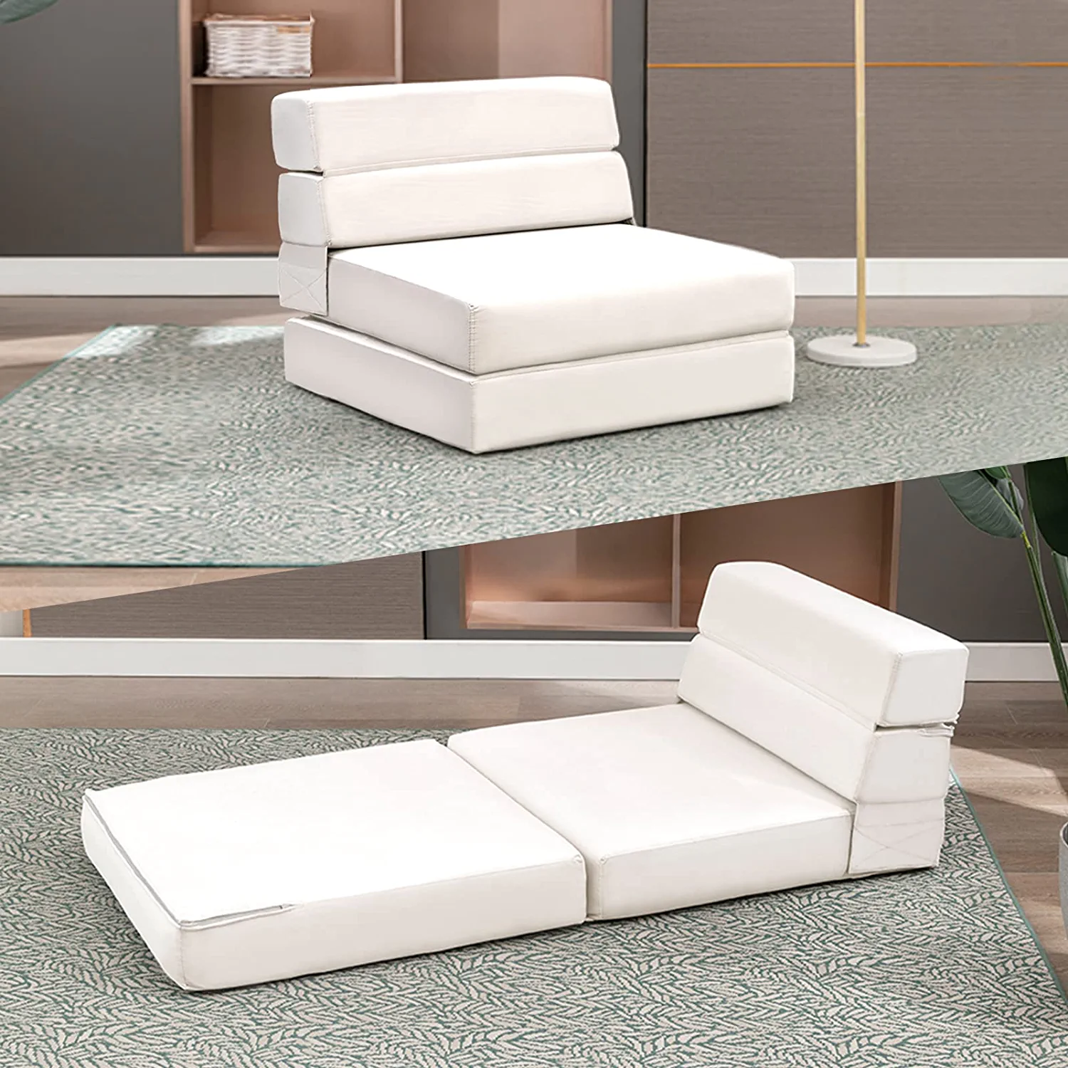 Mjkone Folding Futon Sofa Bed,Single Size Convertible Couch Sleeper