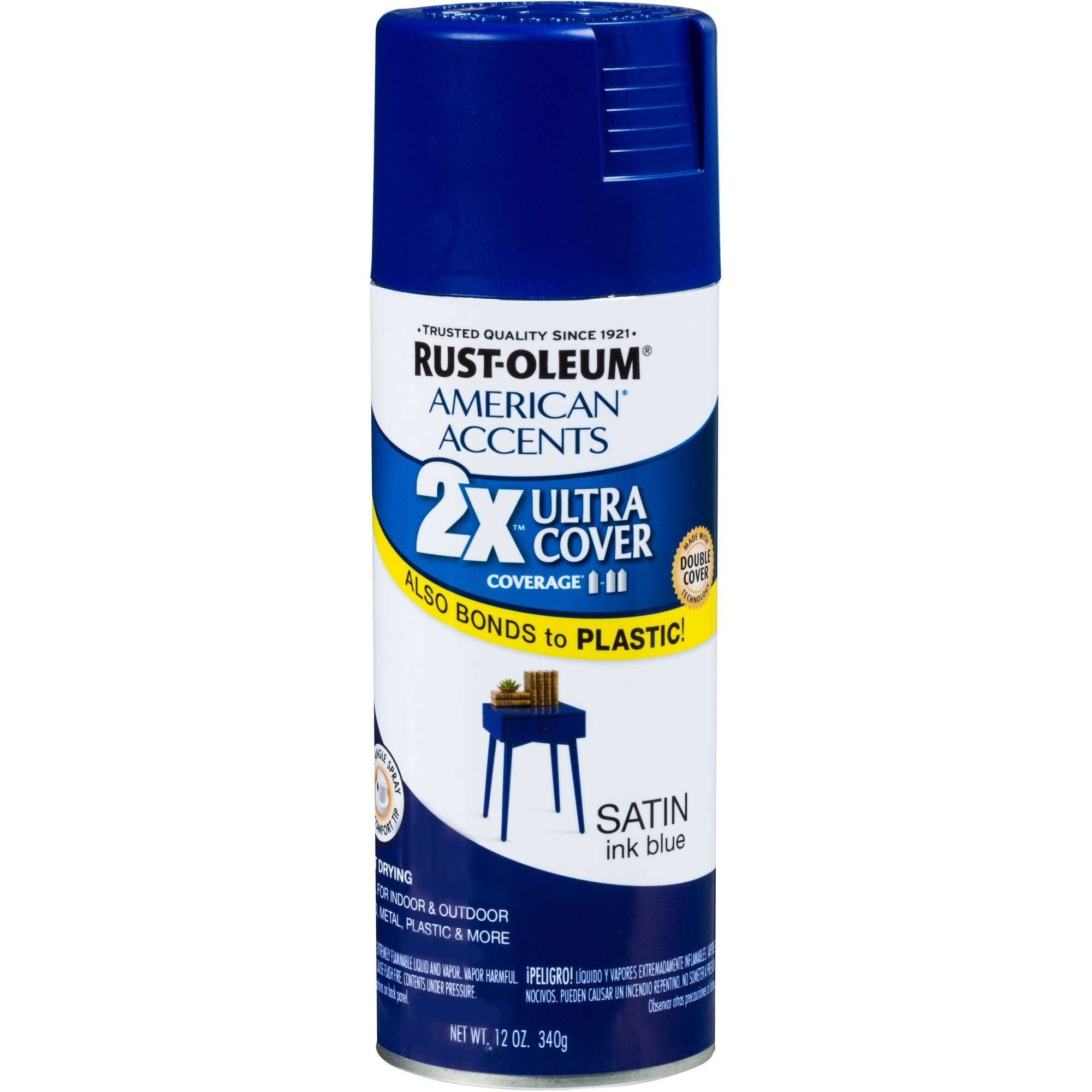 RustOleum American Accents Ultra Cover 2x Fast Drying Satin Spray, Ink