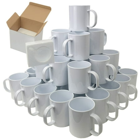 

MUGSIE 24 Pcs 15oz Sublimation Mugs With Gift Mug Box. Mugs - Cardboard Box with Foam Supports
