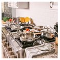 thumbnail image 4 of 18/10 Stainless Steel Skillet 10.5 Inch, 2.5qt, Glass Lid, Induction Ready, Even Heat, Belly Shape Cookware, 4 of 5