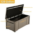 thumbnail image 2 of Dextrus Outdoor Waterproof 120 Gallon Resin Deck Box, Dark Brown, 2 of 5