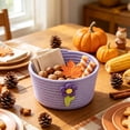 thumbnail image 6 of OANLKGI 7 in Cotton Rope Storage Basket With Cute Flower Decor Small Woven Organizer Bin Candy Holder For Halloween Thanksgiving Desktop Snack Key Makeup Home Tabletop Decor, 6 of 6