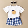 thumbnail image 2 of NIEWTR Toddler Girls Clothes 1T 2T 3T 4T 5T Summer Outfits Baby Kids Short Sleeve T-Shirt Tops & Shorts Sets(Blue,18-24 Months), 2 of 8