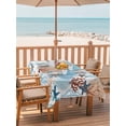 thumbnail image 2 of Outdoor Tablecloth with Umbrella Hole for Patio/Picnic/Party/Camping, Watercolor Coastal Waterproof Table Cloth Rectangle Table Cover Washable, Ocean Seaweed Coral Starfish Summer (60"x 120"), 2 of 7