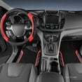 thumbnail image 4 of CAR GRAND Leather Steering Wheel Cover and Waterproof Carpet Car Floor Mats,Universal Fit Combo Pack Sedan,SUV,Cars, 14.5" to 15" Sporty Anti-Slip Red, 4 of 7