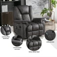 thumbnail image 4 of Manual Massage Recliner Chairs with Heat for Living Room, Overstuffed Breathable Fabric Reclining Chair with Side Pockets and USB ports, Single Sofa Home Theater Seating, 4 of 5