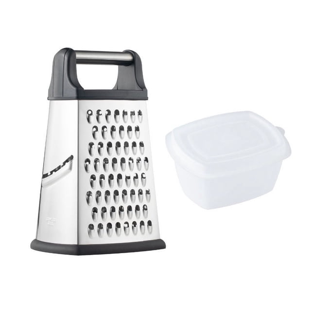 ER Cepilladora de melón de cuatro lados de acero inoxidable, molinillo y pelador de cocina para el hogar, triturador de virutas de queso multiusos, herramientas pequeñas Rojo Verde
