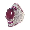 thumbnail image 1 of Sparkling Inlaid False Ruby Stone Finger Ring Engagement Band Women Jewelry Gift, 1 of 6
