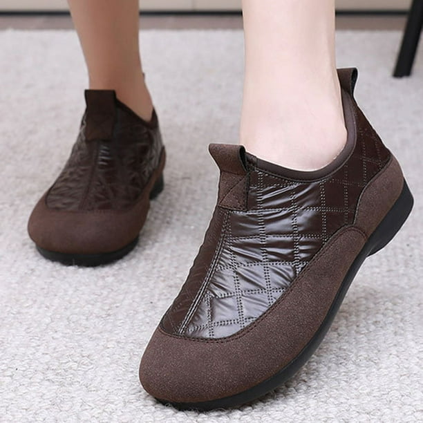 Xucatan Women's Puffy Low Booties, Slip On Winter Snow Boots with Fleece Lining & Memory Foam, Lightweight Warm Indoor Outdoor Shoes Gift