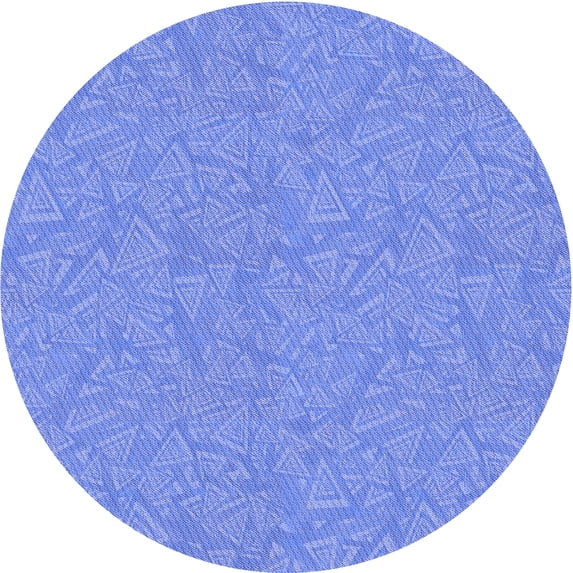 Ahgly Company Indoor Round Patterned Sky Blue Dress Blue Area Rugs, 4' Round