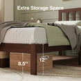 thumbnail image 2 of Novilla 12 Inch Twin Size Bed Frame Solid Wooden Twin Bed Frames with Headboard Wooden Classic Bed Frame Foundation, No Box Spring Needed, Easy Assembly, Walnut, 2 of 8