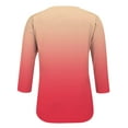 thumbnail image 5 of 3/4 Length Sleeve Womens Tops, Comdrip Womens Tops 3/4 Sleeve Print Plain Travel Cute Tops V Neck Slim Fit Half Sleeve Tshirts Shirts Blouse Ladies Tops and Blouses orange M, 5 of 7